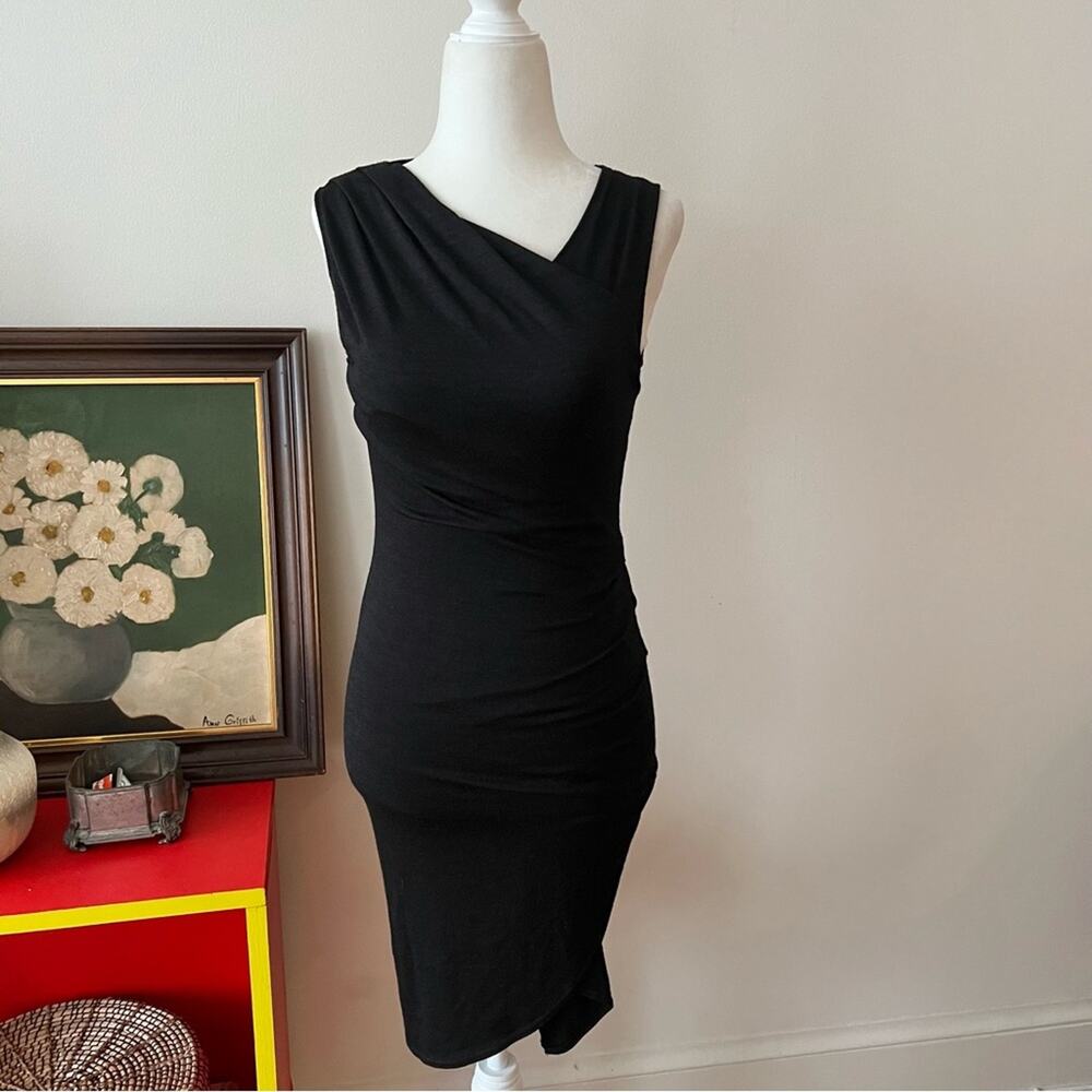 Aritzia Wilfred Free Izadora Midi Dress in Black